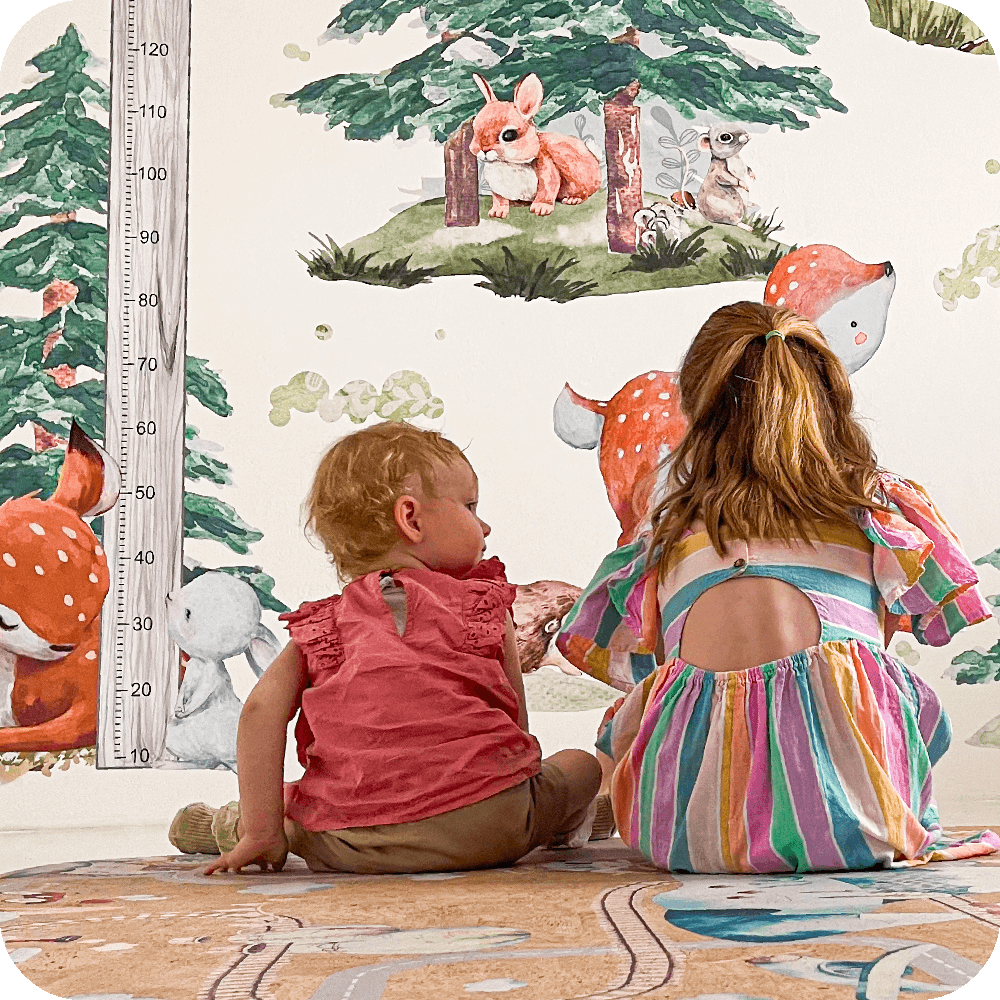 Sticker mural décoratif pour enfants - Toise fusée, monstres rigolots -  Mesure jusqu'à 170cm X 60cm - Déco murale pour chambre d'enfants