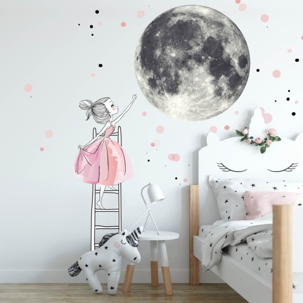 Sticker mural enfant Aquarelle Lune