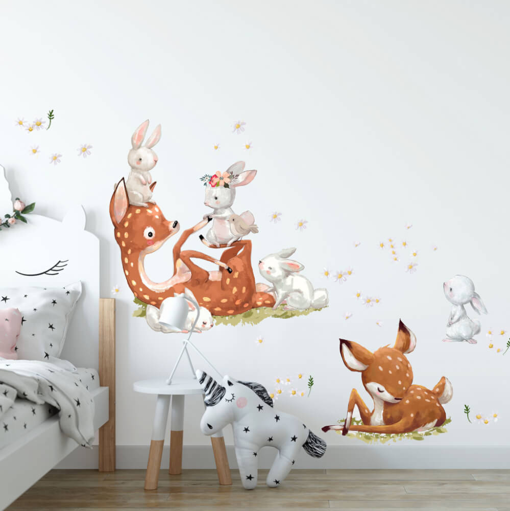 Sticker mural INSPIO pour chambre d´enfant avec les animaux de la